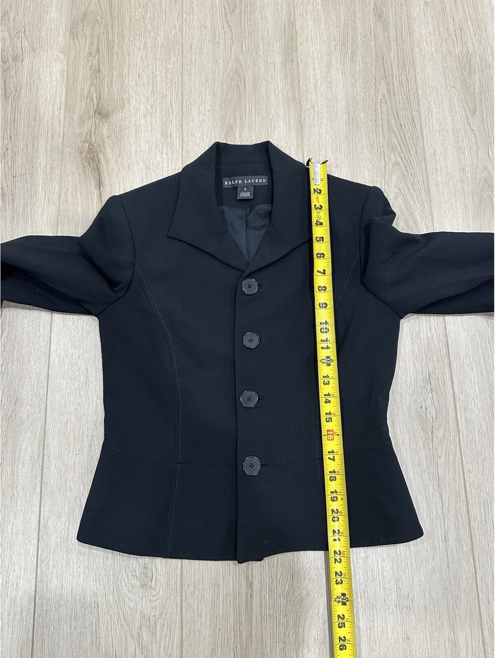 VTG Ralph Lauren Black Label Wool Blend Stretch Blazer Jacket Made In USA Sz 8 - Picture 7 of 15